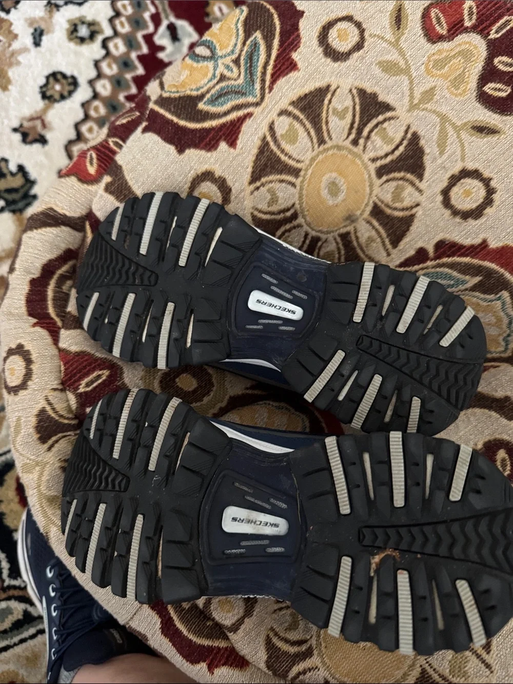 Skechers Navy and Gray Zip-Front Athletic Sneakers